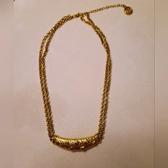 Givenchy Vintage G Logos Two Chain Necklace